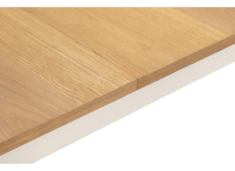 Davenport Ivory & Oak Extending Dining Table - Image 5