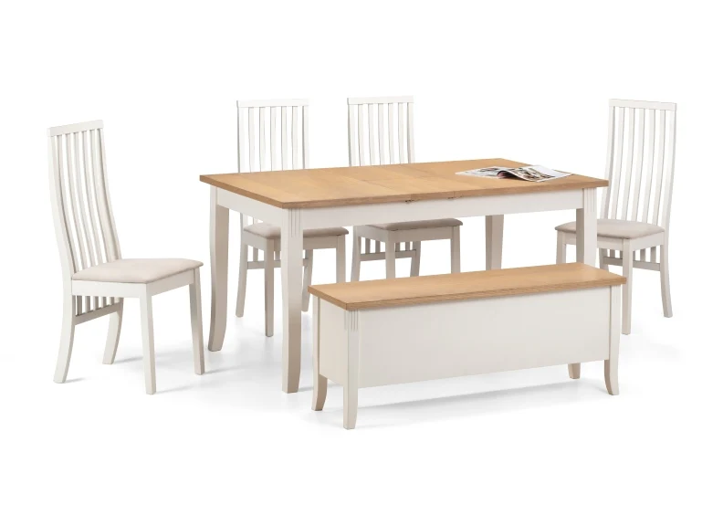 Davenport Ivory & Oak Extending Dining Table - Image 7