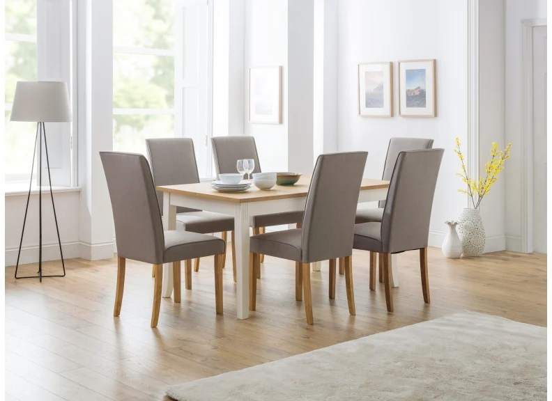 Davenport Ivory & Oak Extending Dining Table - Image 8