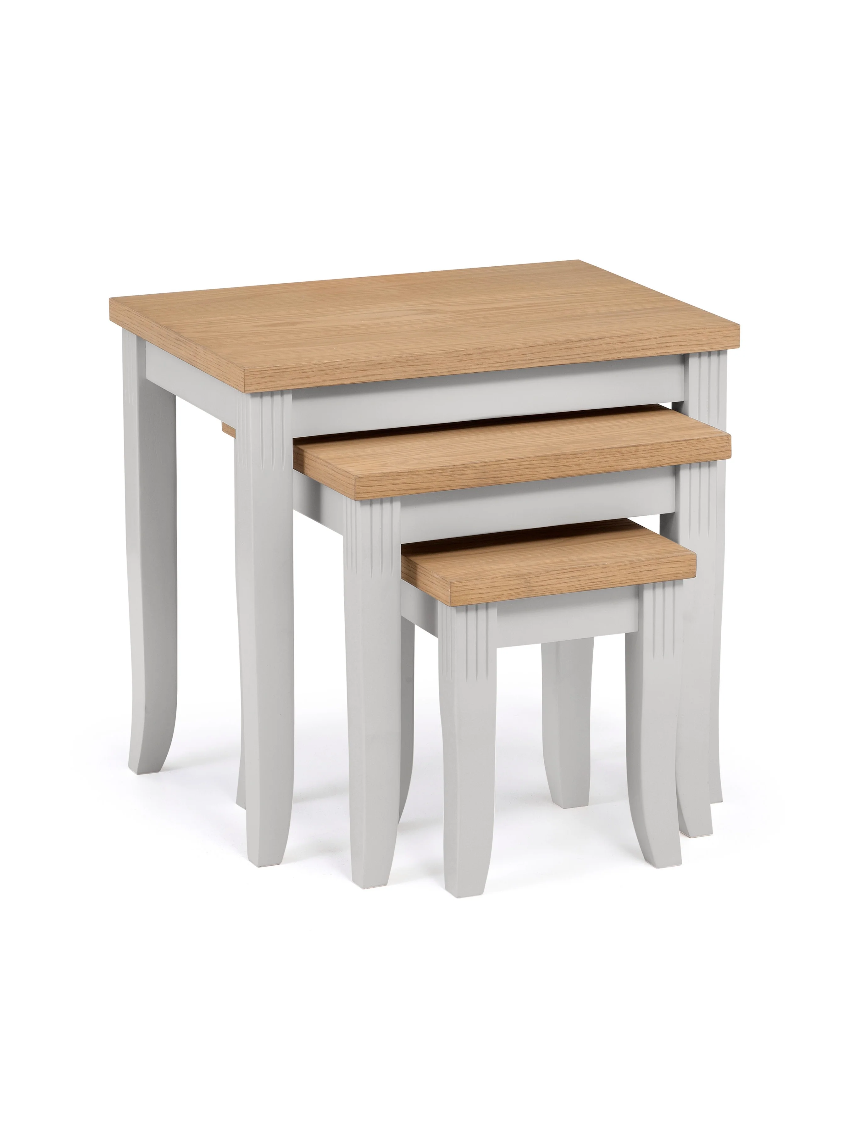 Davenport Oak/Elephant Grey Nest Of Tables - Image 2