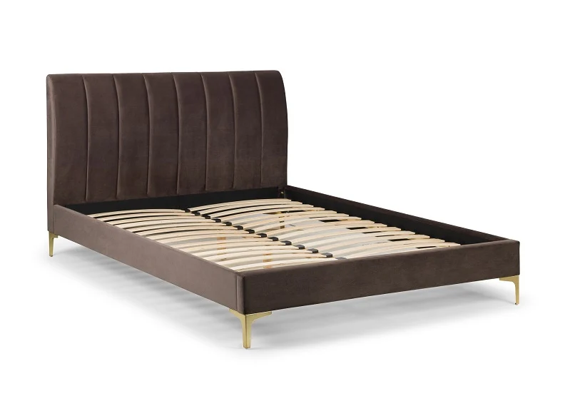 Deco Scalloped Velvet Bed – Dusk Grey with Optional Blanket Box - Image 3