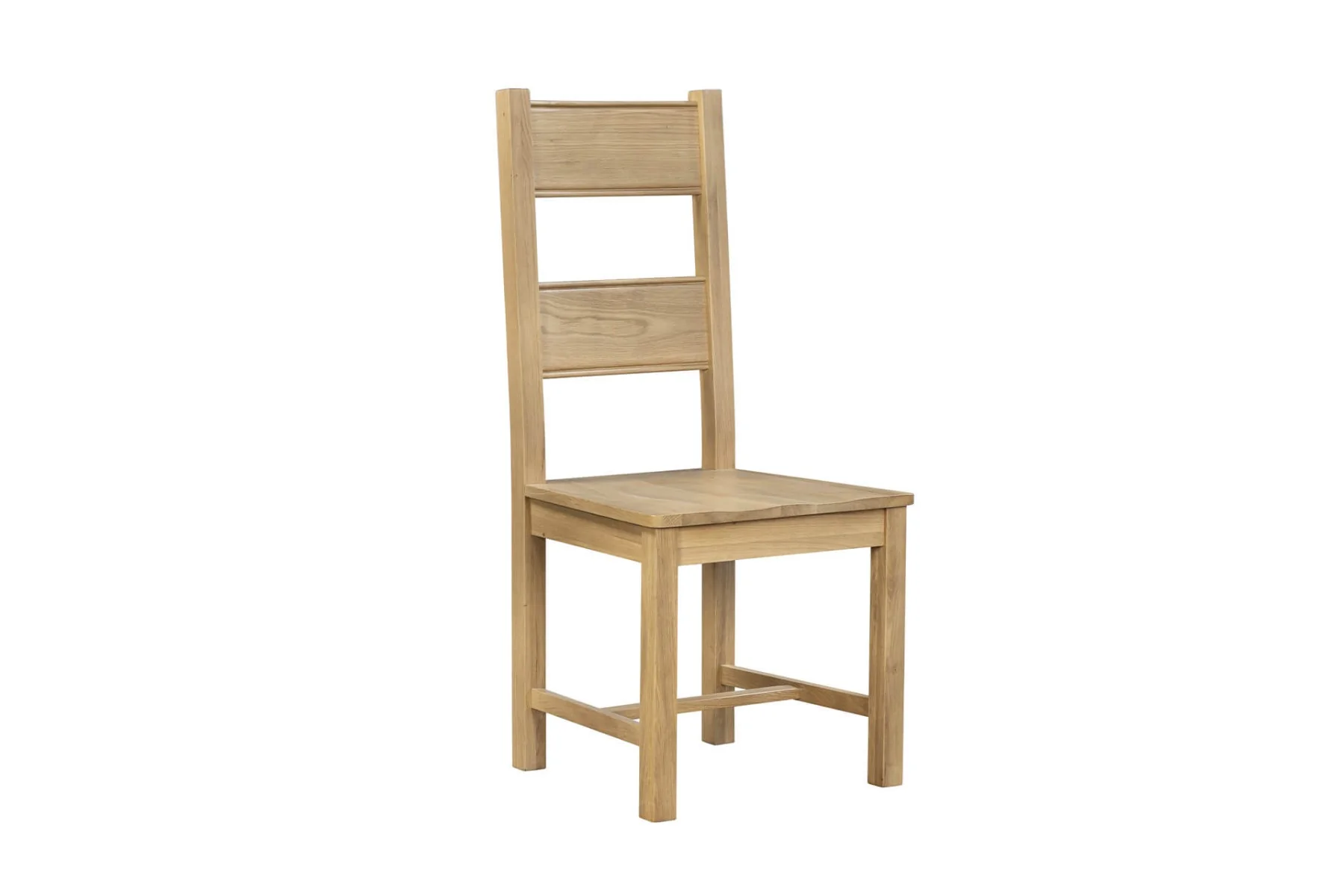 Delaney Solid Seat Dining Chair – Oak with Tall Backrest