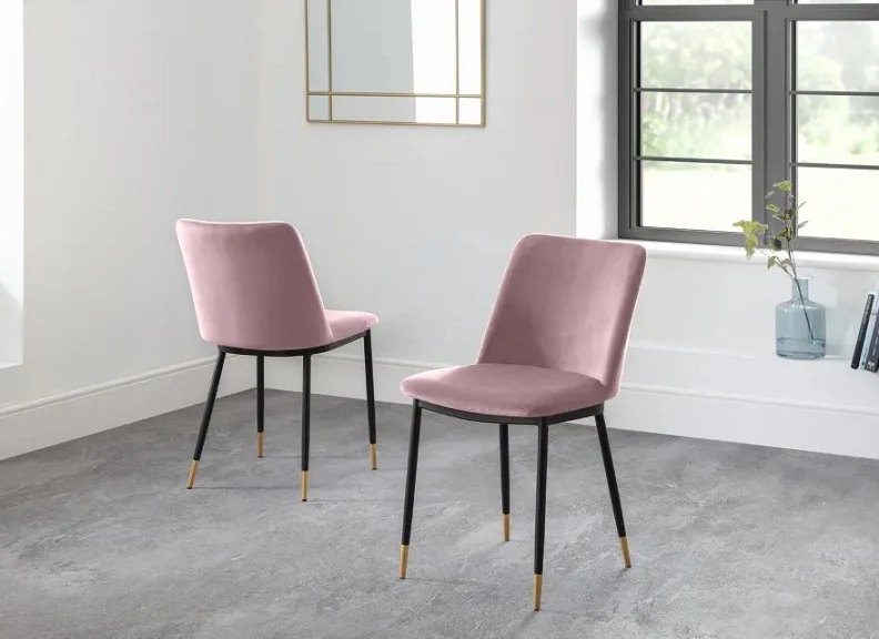 Set Of Two Delaunay Dining Chairs - Pink