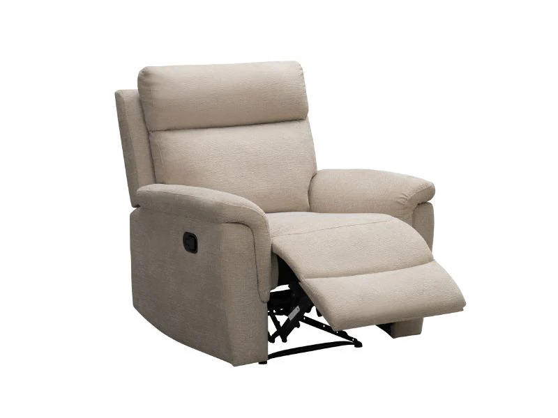 Detroit Power Recliner – Natural Chenille Fabric 940mm Wide - Image 2