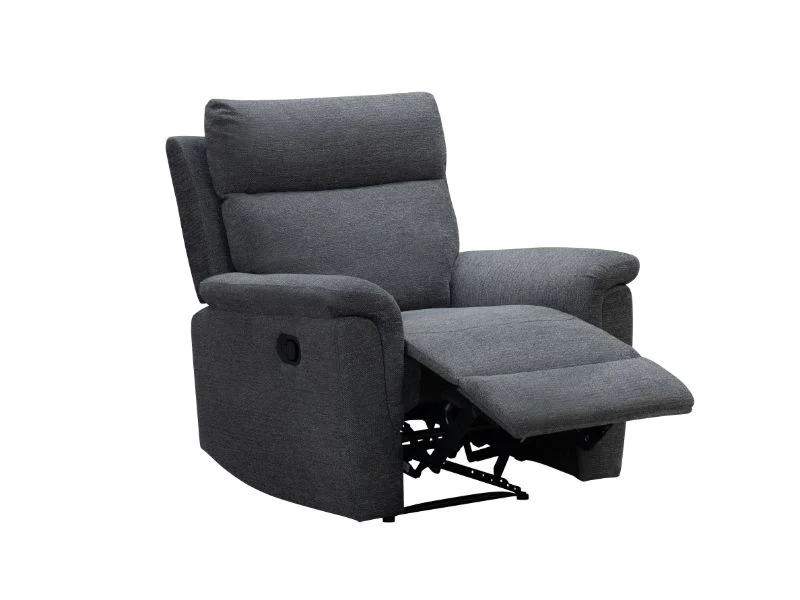 Detroit Recliner – Grey Chenille Fabric 940mm Wide