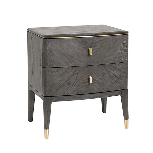 Diletta Bedside Table 2 Drawer - Ebony