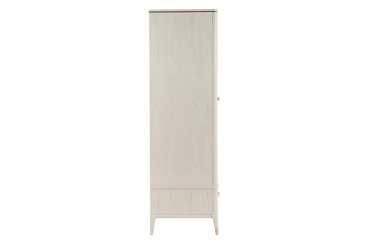 Diletta 2 Door 2 Drawer Wardrobe – Stone with Ribbed Drawers - Image 5
