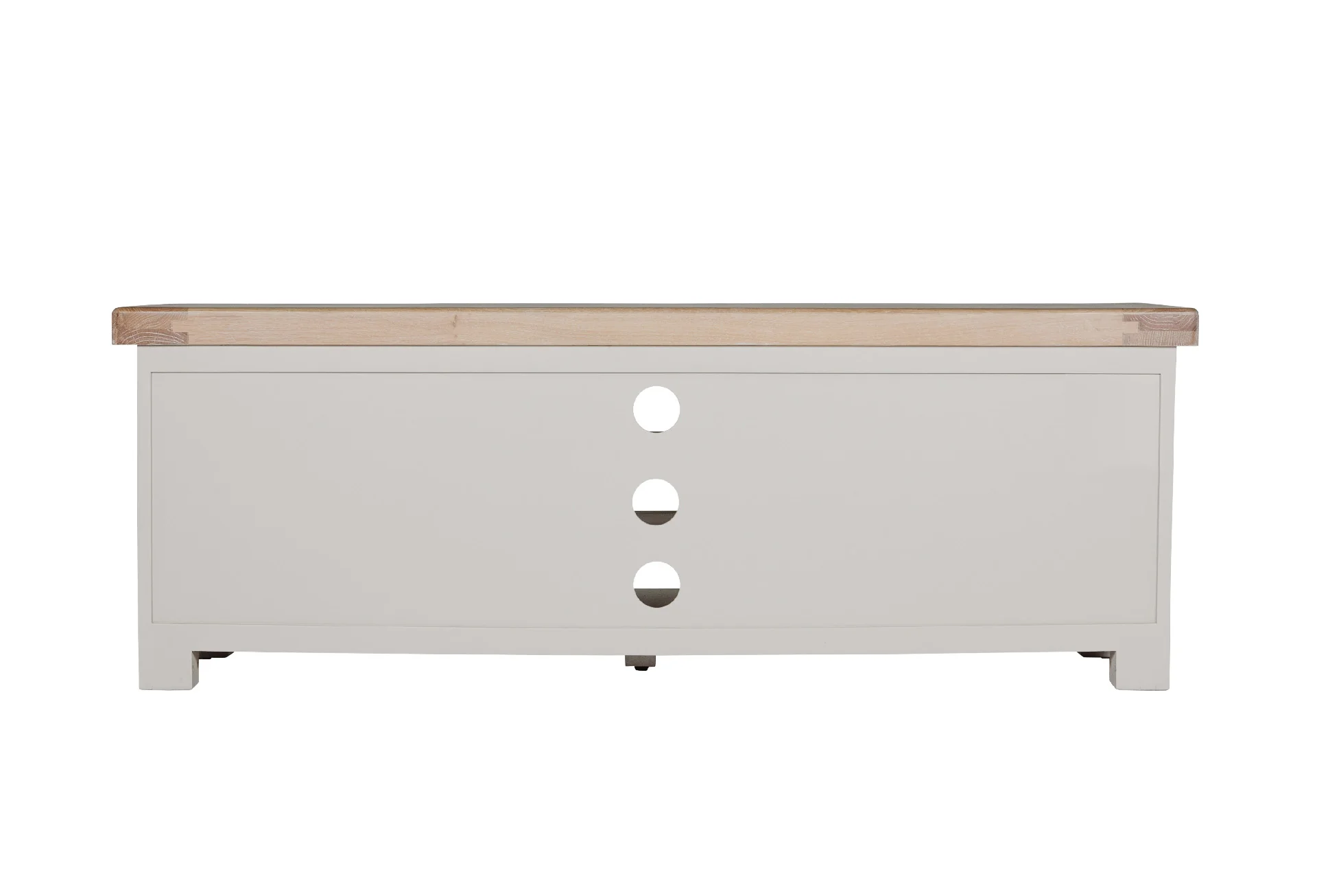 Doune 140cm TV Unit – Taupe Painted Finish with Oak Top - Image 2