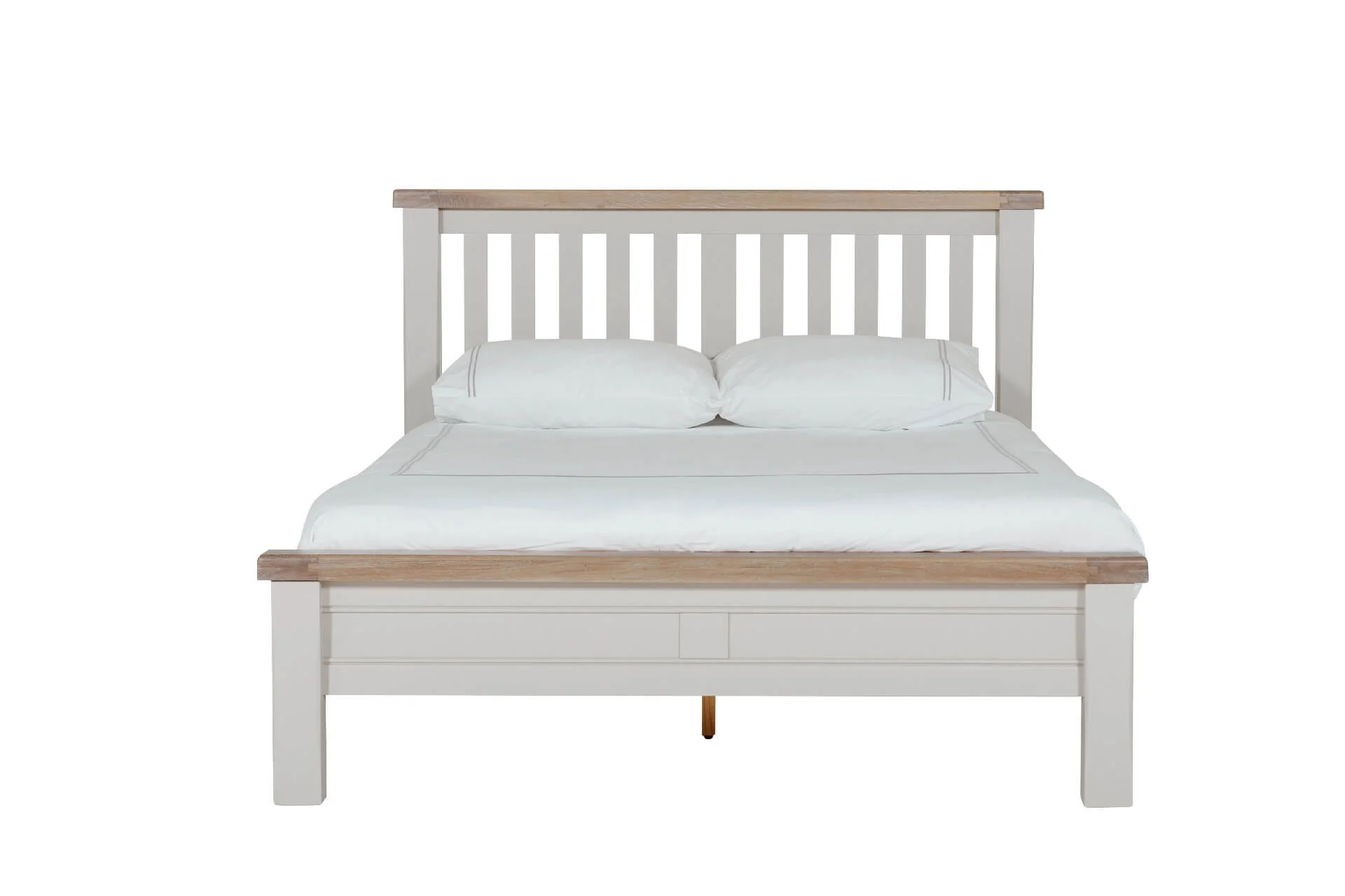 Doune 6' Low Footboard Bed – Taupe with Oak Veneer Top - Image 3