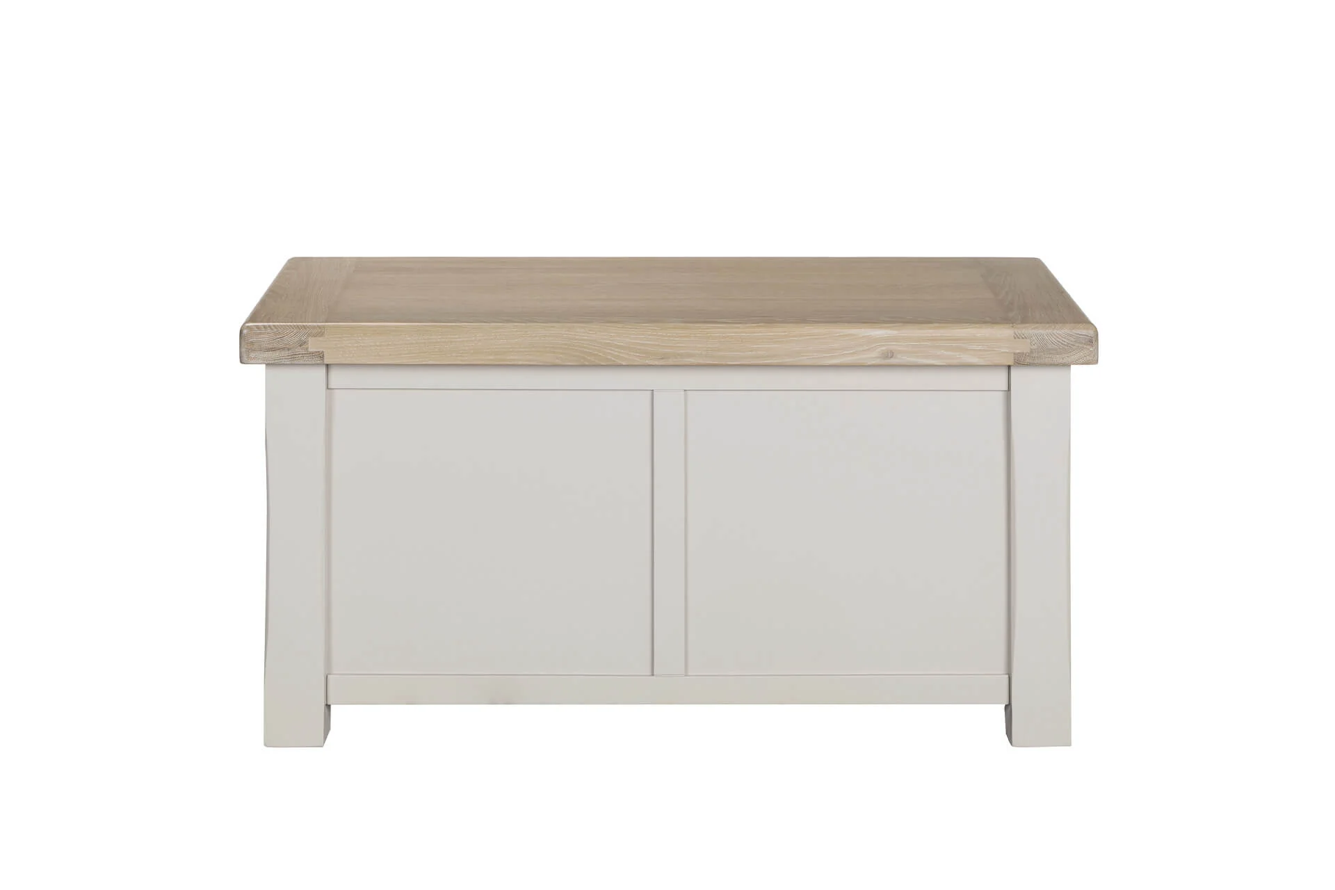 Doune Blanket Box – Taupe Painted Finish with Oak Top - Image 2