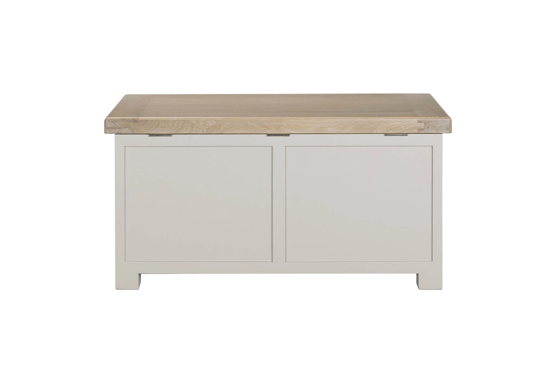Doune Blanket Box – Taupe Painted Finish with Oak Top - Image 3