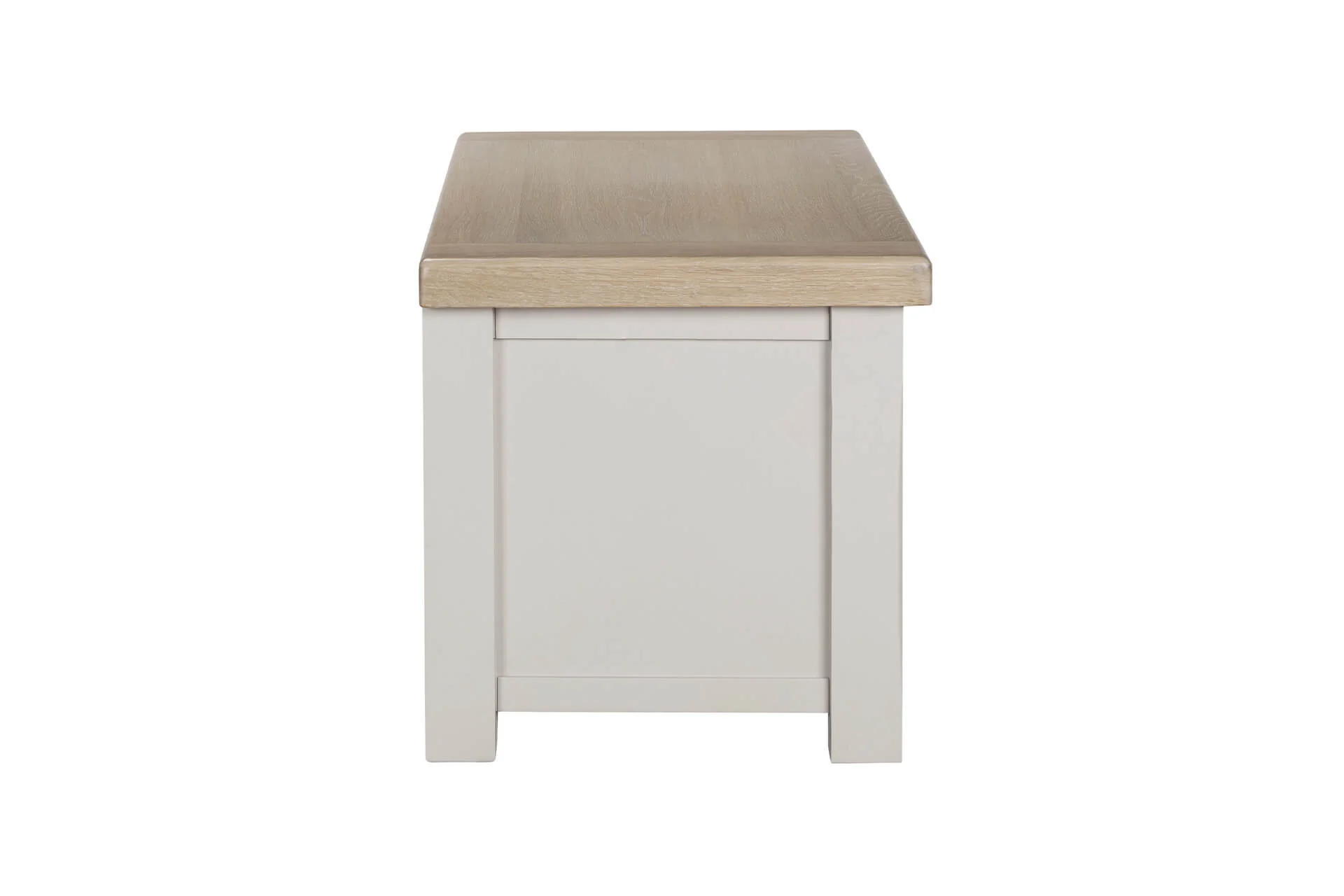 Doune Blanket Box – Taupe Painted Finish with Oak Top - Image 4