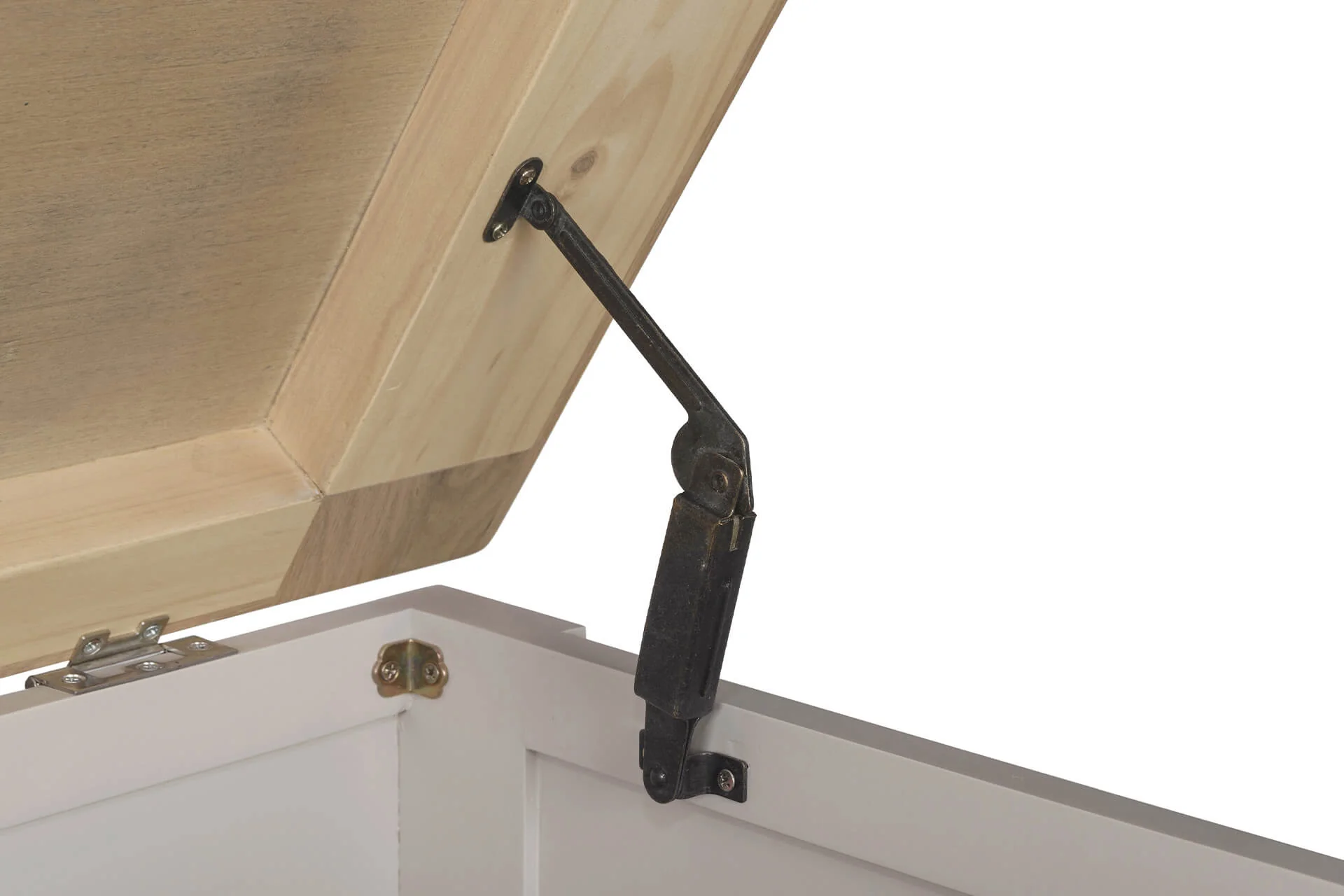 Doune Blanket Box – Taupe Painted Finish with Oak Top - Image 8