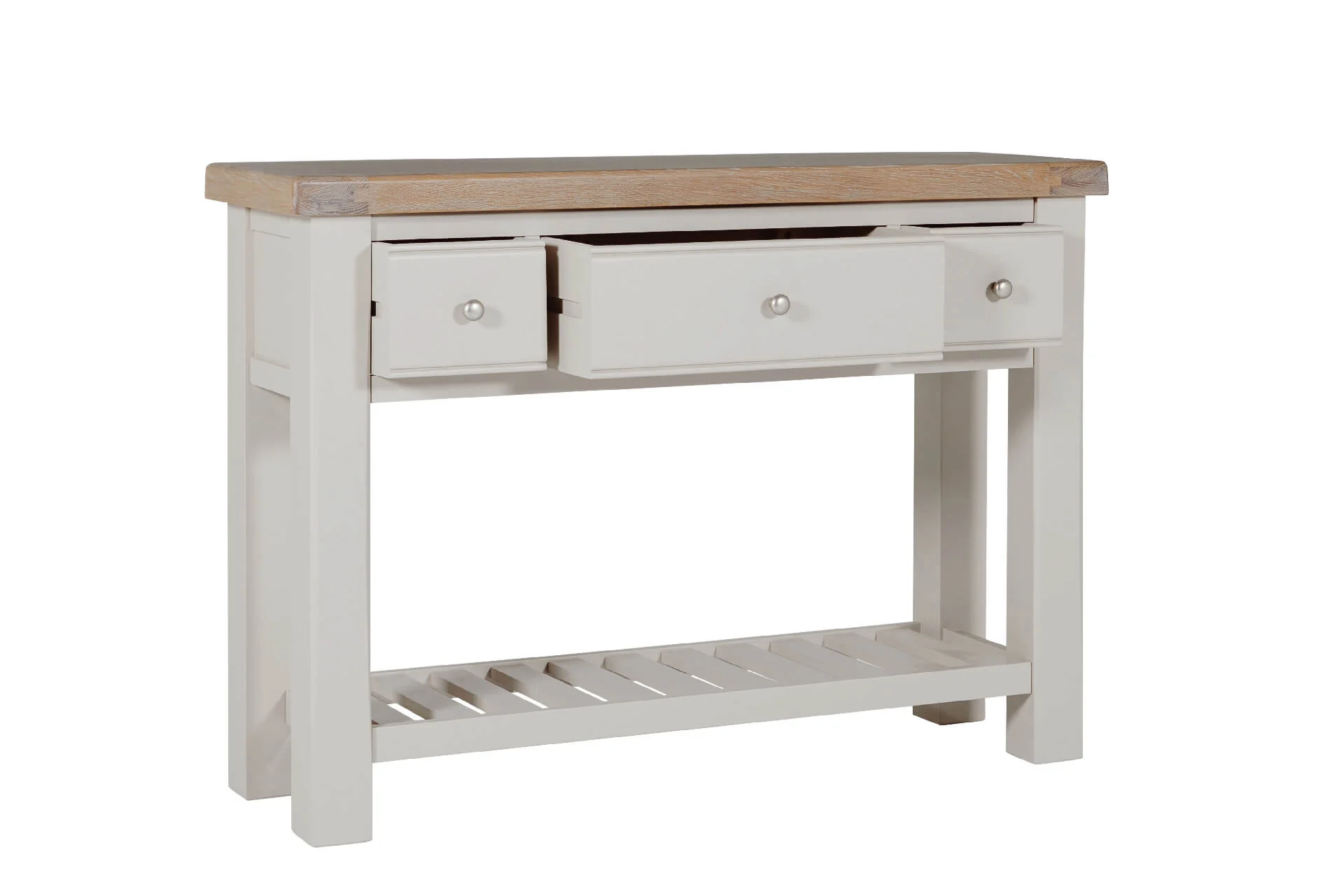 Doune Console Table – Taupe Finish with 3 Drawers (PRE-ORDER FOR AUGUST) - Image 8
