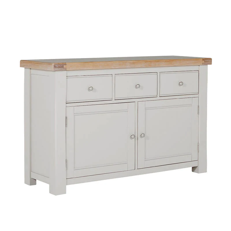 Doune Large Sideboard – Taupe with Oak Top (PRE-ORDER FOR SEPTEMBER)