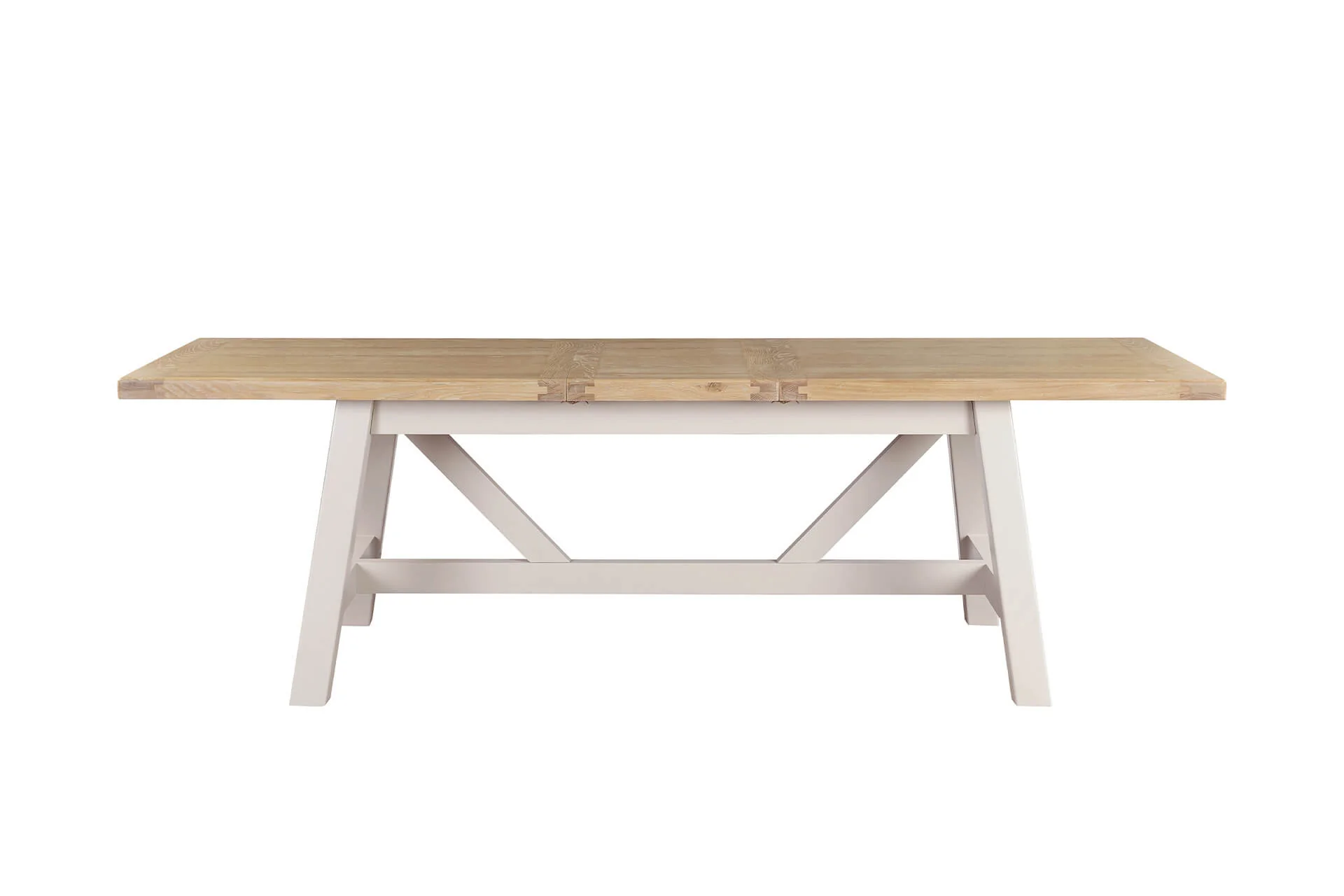 Doune Refectory Extending Dining Table – Taupe with Washed Oak Top 190-235cm - Image 7