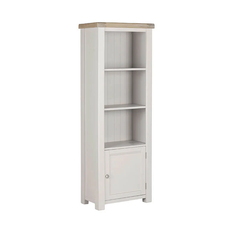 Doune Tall Bookcase – Taupe with Oak Veneer Top (PRE-ORDER FOR JULY) - Image 9