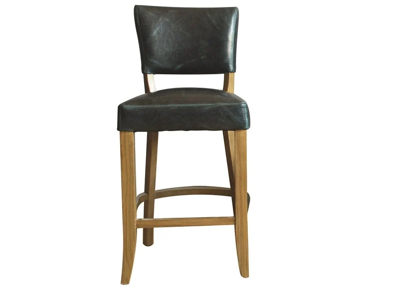 Duke Faux Leather Bar Chairs – Tan Brown with Solid Oak Legs 1030mm