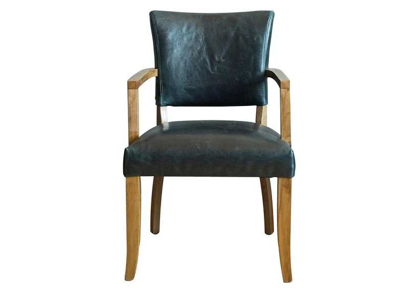 Duke Faux Leather Dining Armchairs – Tan Brown with Solid Oak Legs 890mm - Image 6