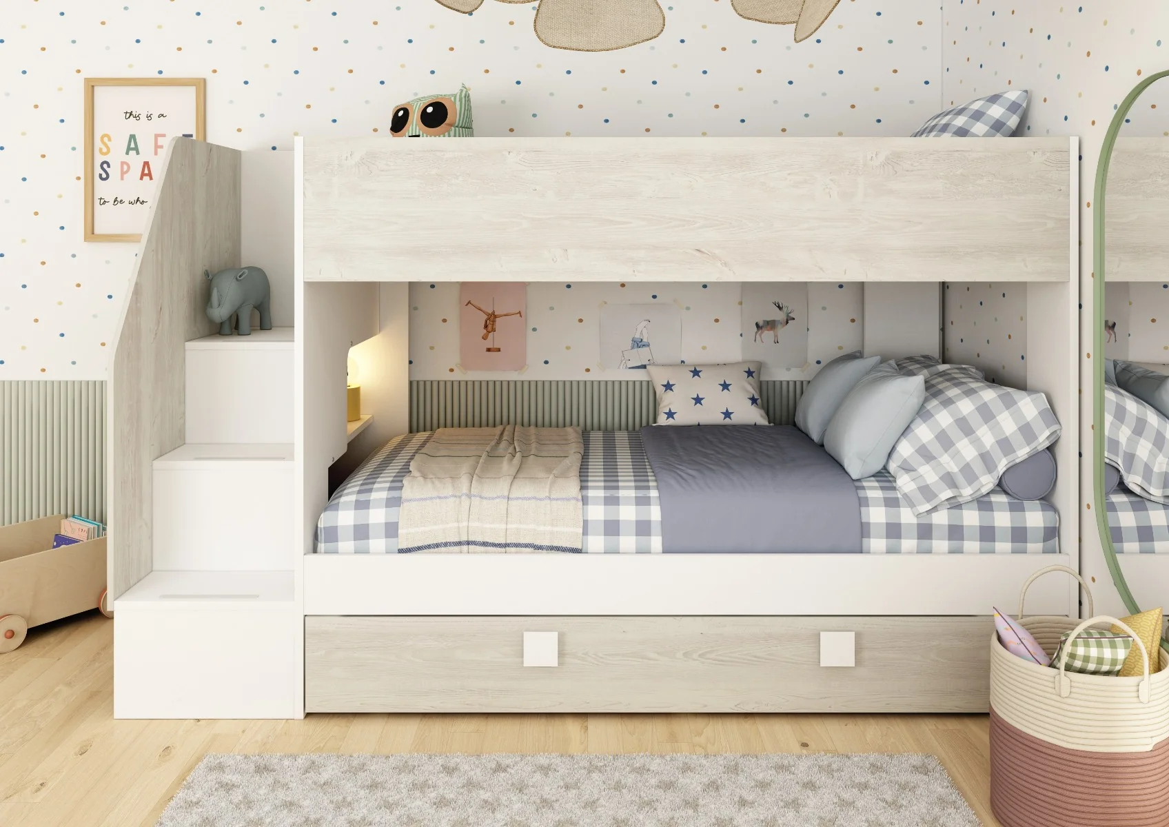 Easy Bunk Bed with Trundle – 90x200 cm *EXPRESS DELIVERY*