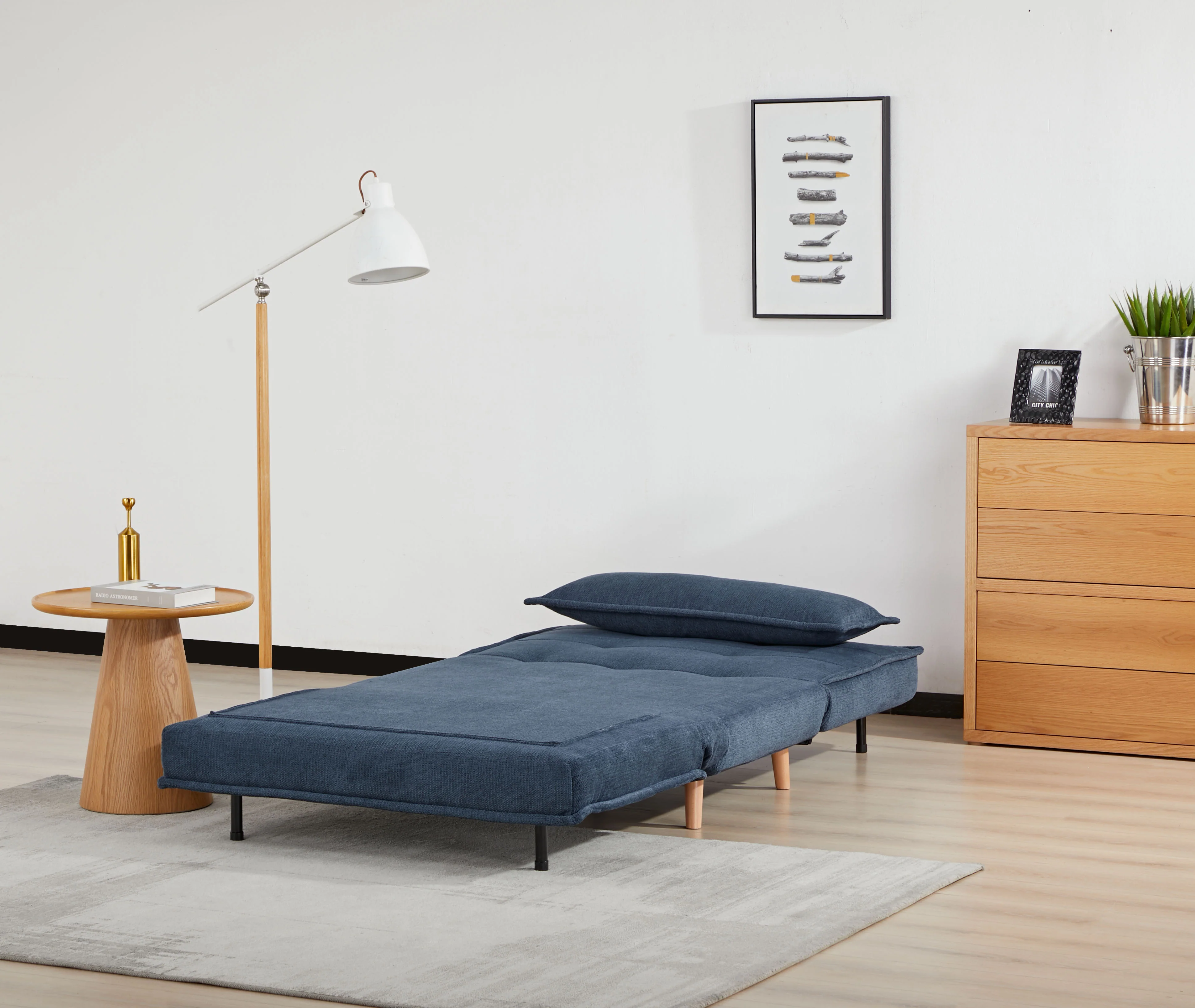 Ebro Single Fold-Out Sofa Bed – Premium Chenille with Click-Clack Mechanism - Image 9
