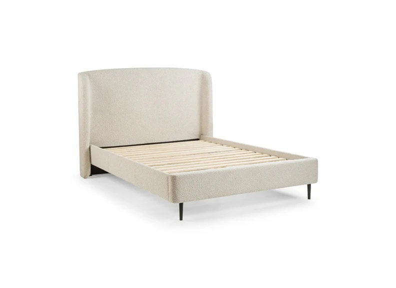 Eden Boucle Bed – Ivory Fabric with Curved Headboard 4ft6 - Image 2