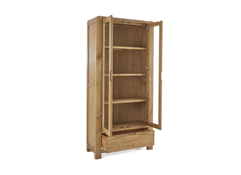 Edson Display Cabinet – Glass Doors with Internal Shelving 880mm - Image 2