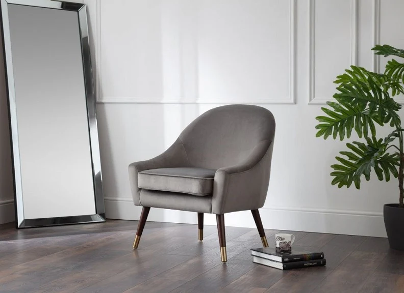 Elliot Grey Velvet Tub Chair