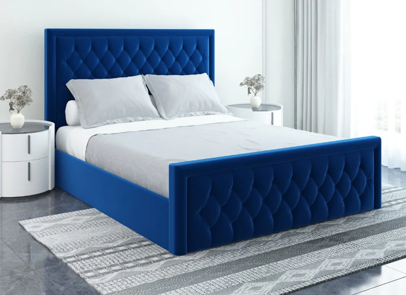 Ellis 3 ft Upholstered Bed – Luxury Designer Bed Frame with Diamond Stitch