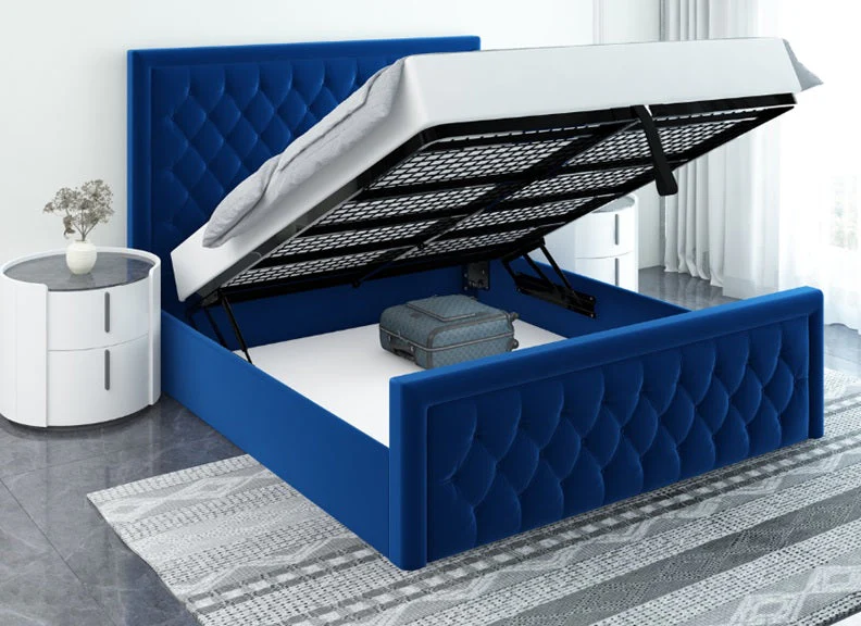 Ellis 5 ft Upholstered Storage Bed – Luxury Designer Frame with Diamond Stitch - Image 3