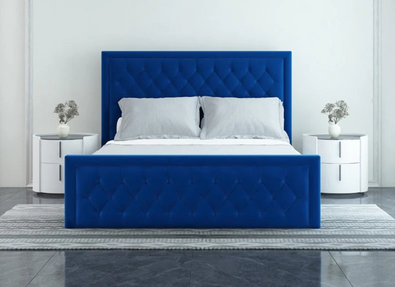 Ellis 6 ft Upholstered Bed – Luxury Designer Frame with Diamond Stitch - Image 2