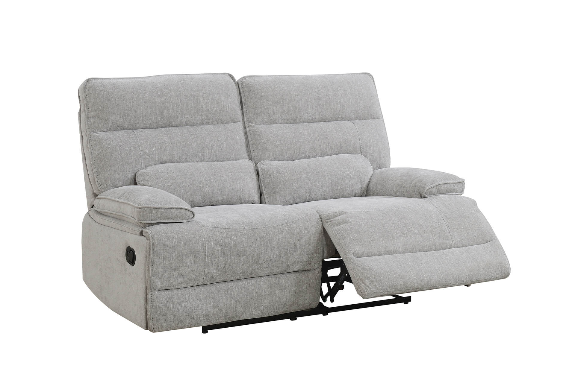 Eloise 2 Seater Manual Recliner – Grey Fabric with Lumbar Support - Image 5