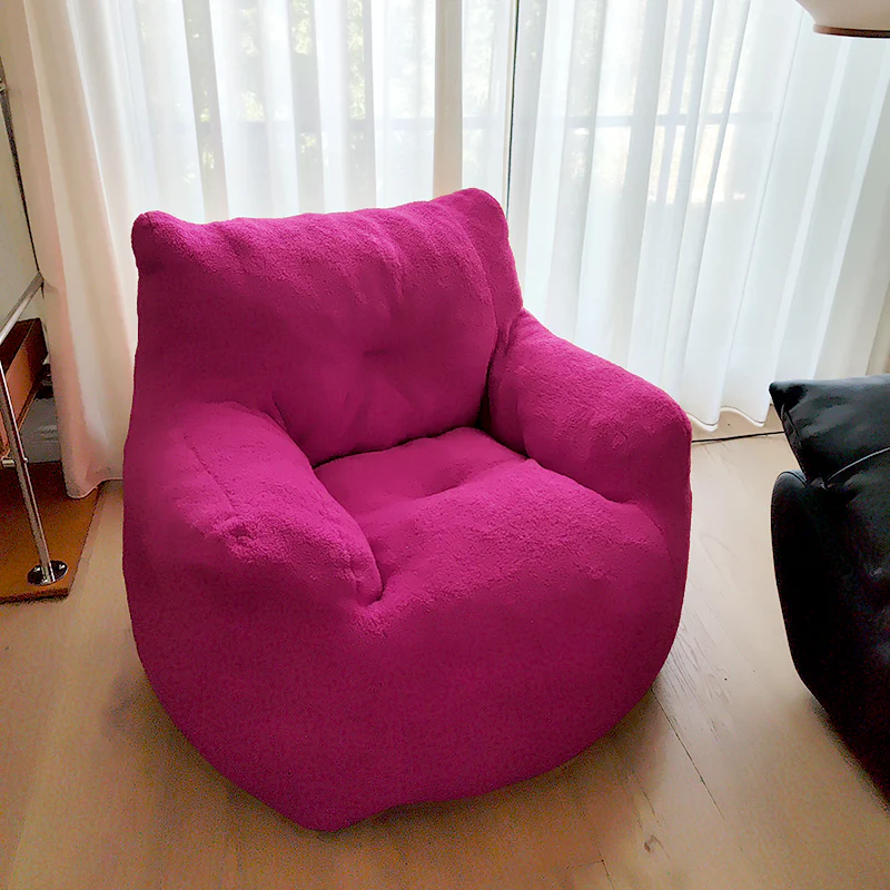 Emily Leisure Chair – Pink Teddy Fabric 90x90cm