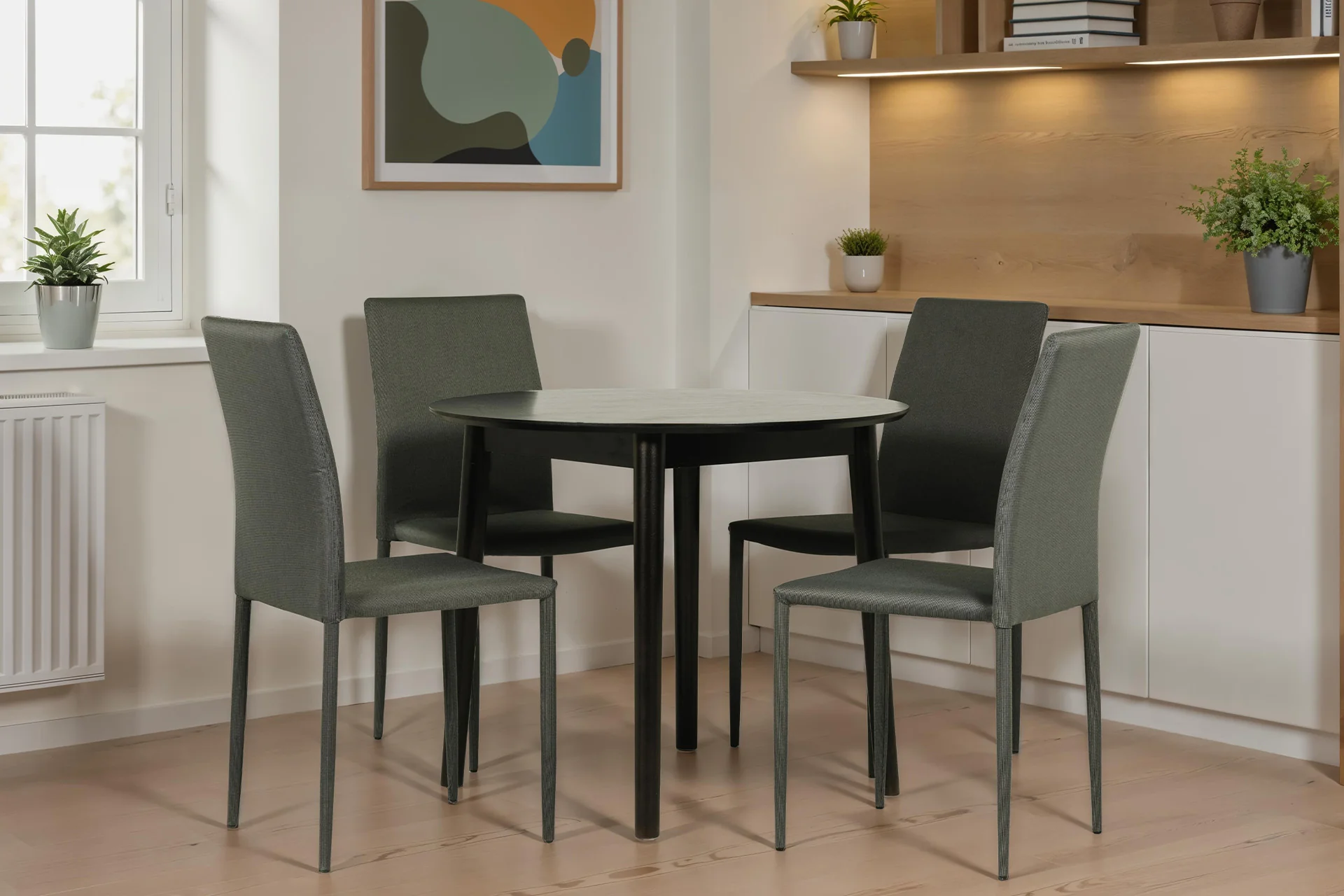 Enzo Dining Chair – Dark Grey Fabric 500mm - Image 2