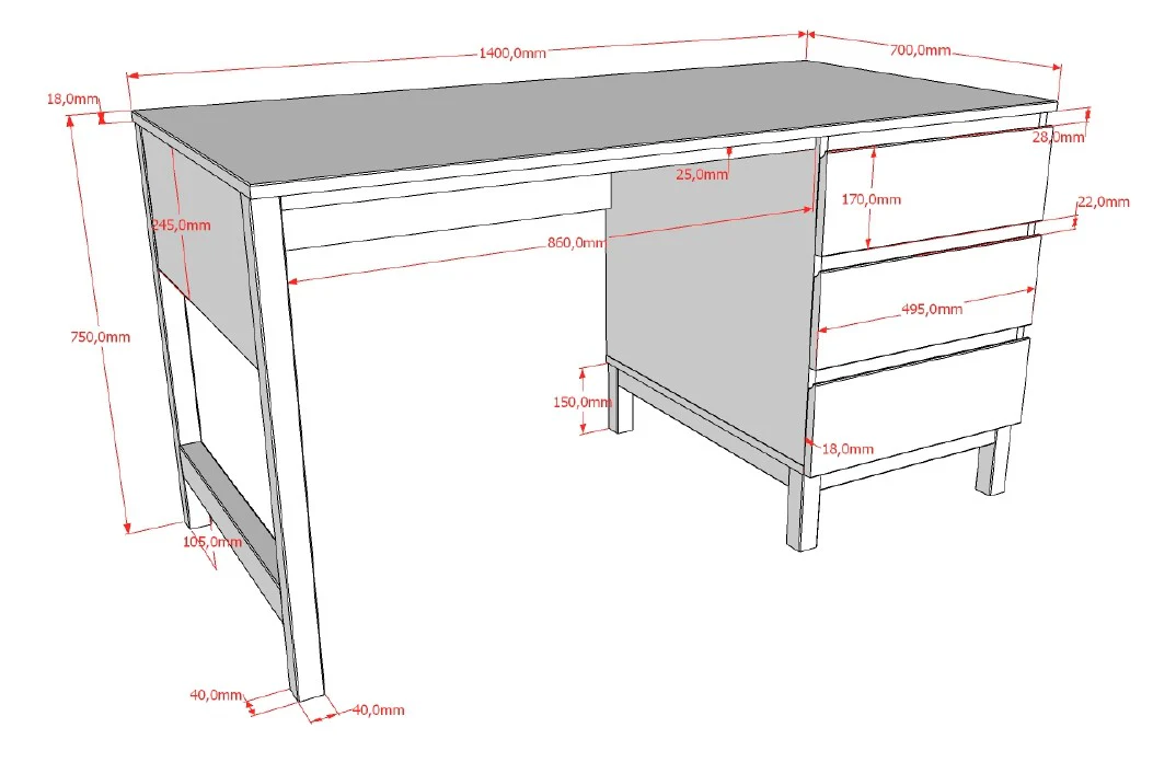 Eva Desk White - Image 3
