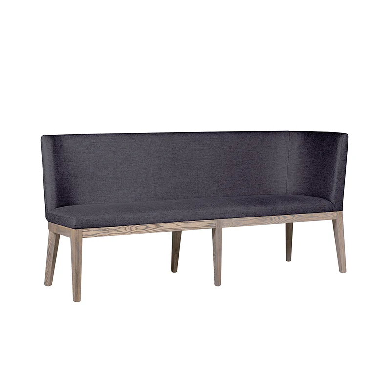 Falun Corner Bench – Dark Grey Upholstery with Solid Oak Legs - Image 4
