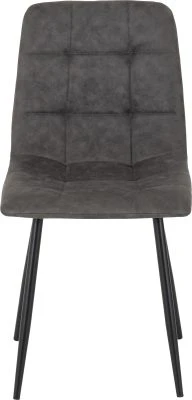 Fenton Dining Chair – Dark Grey Suede Fabric with Ergonomic Back (X2 PER BOX) - Image 2