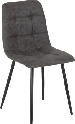 Fenton Dining Chair – Dark Grey Suede Fabric with Ergonomic Back (X2 PER BOX) - Image 3