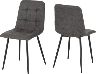Fenton Dining Set – White Table with Dark Grey Suede Chairs (X4 CHAIRS) - Image 3