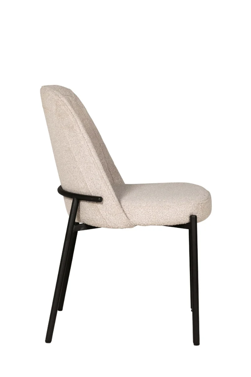 Field Dining Chair – Boucle Fabric with Black Metal Legs - Image 10