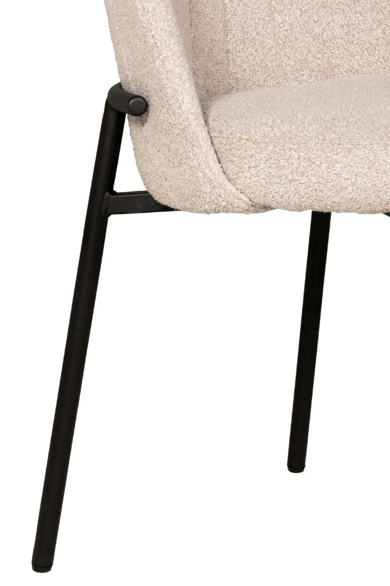 Field Dining Chair – Boucle Fabric with Black Metal Legs - Image 12