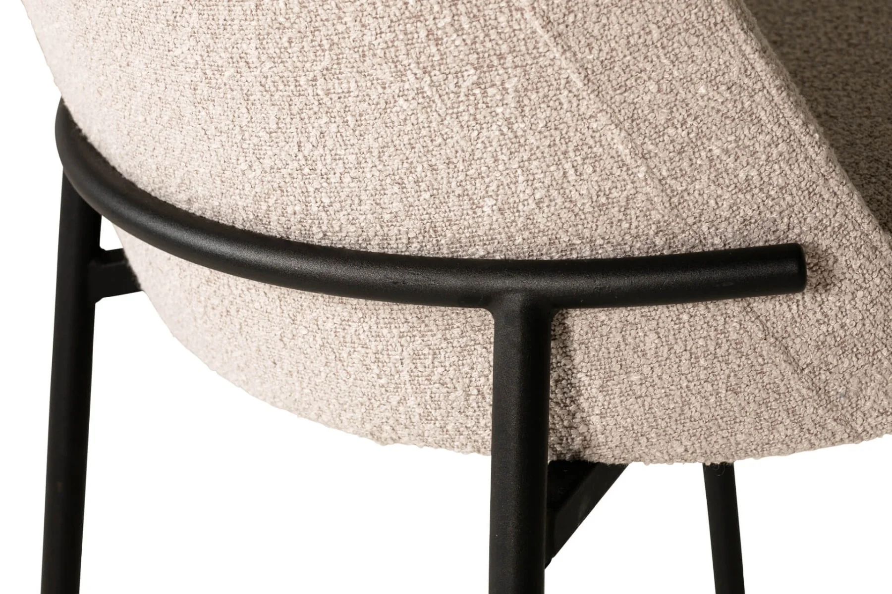 Field Dining Chair – Boucle Fabric with Black Metal Legs - Image 13