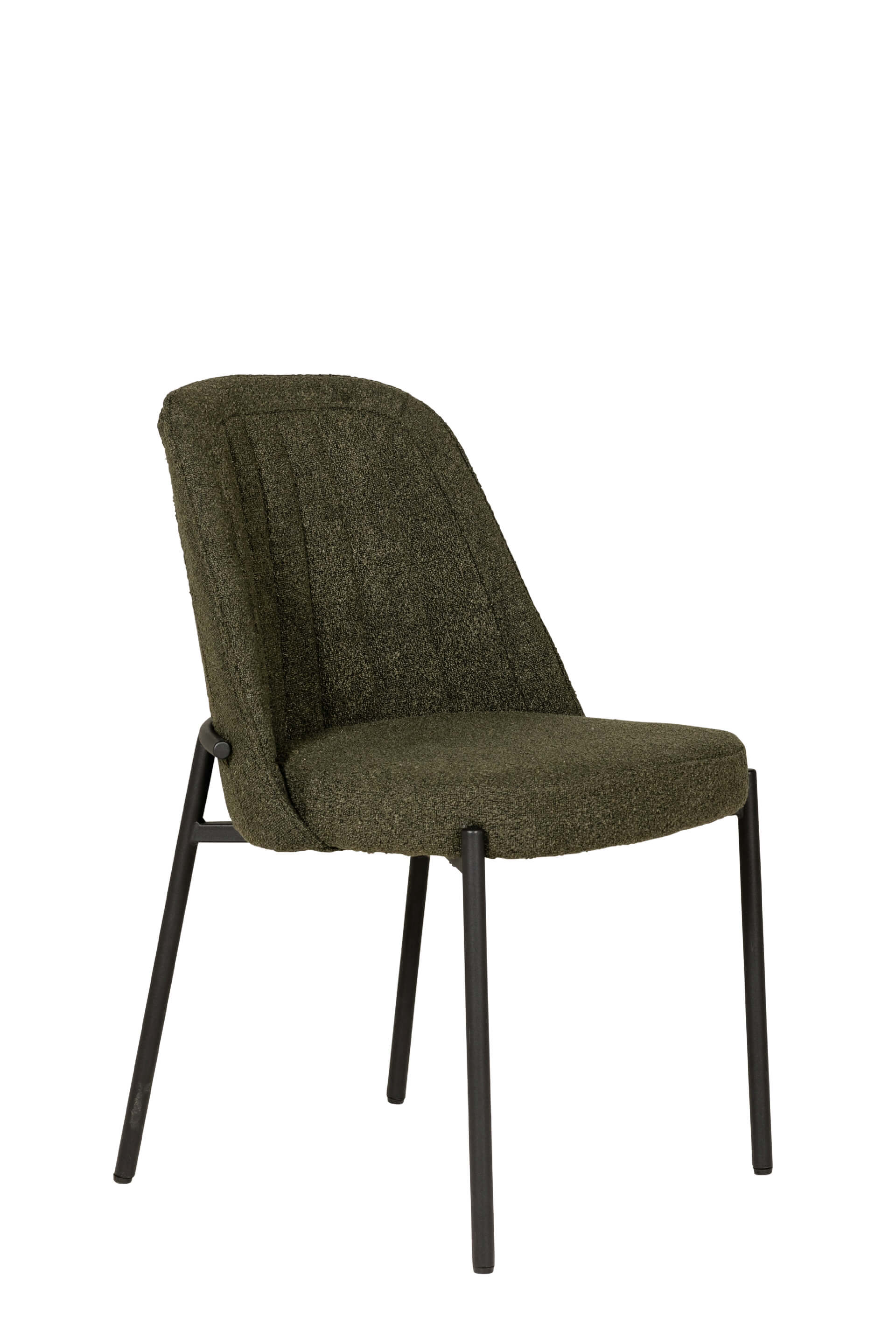 Field Dining Chair – Boucle Fabric with Black Metal Legs - Image 15