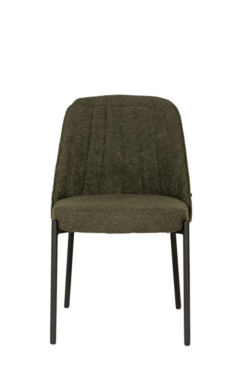 Field Dining Chair – Boucle Fabric with Black Metal Legs - Image 2