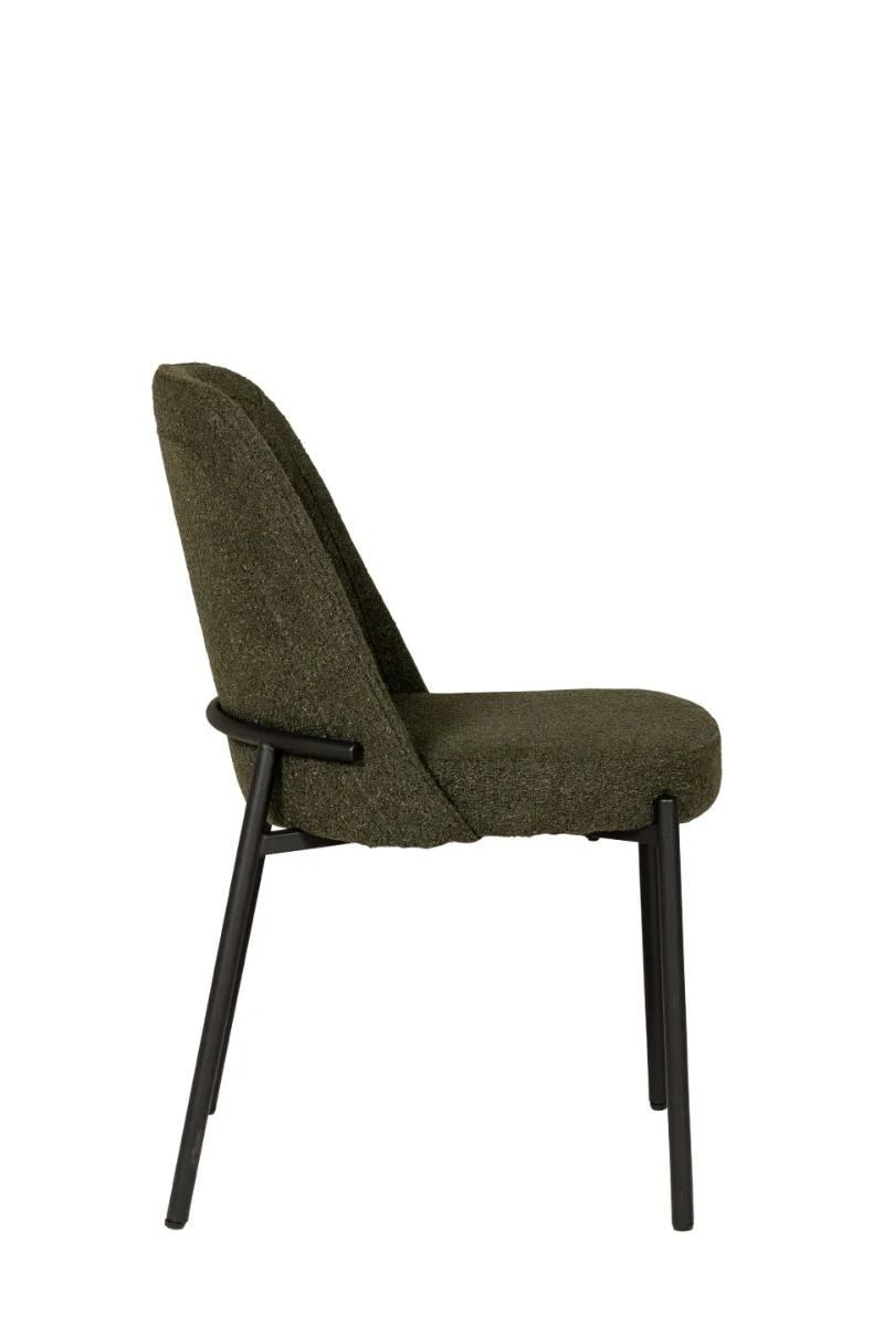 Field Dining Chair – Boucle Fabric with Black Metal Legs - Image 3
