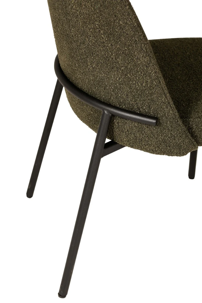 Field Dining Chair – Boucle Fabric with Black Metal Legs - Image 5