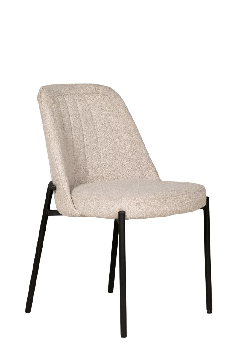 Field Dining Chair – Boucle Fabric with Black Metal Legs - Image 7