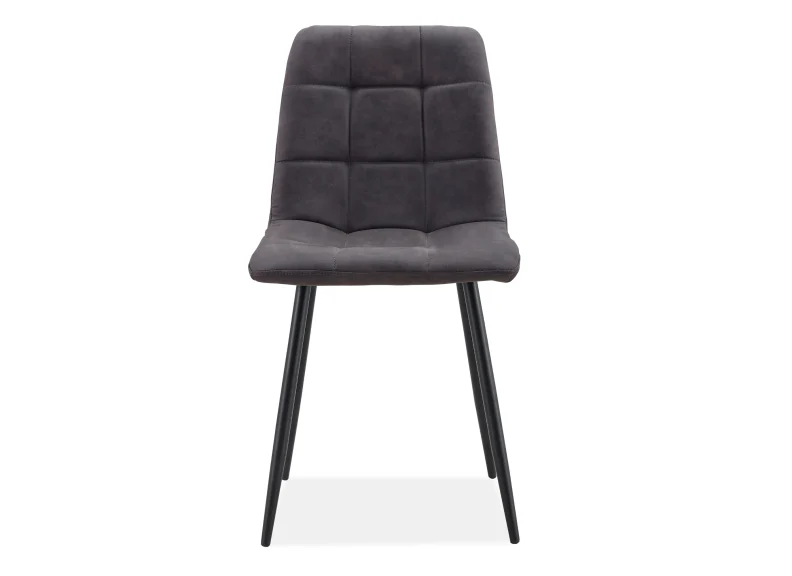 Fredrik Round Dining Set – Marble Effect Table with Six Faux Suede Chairs - Image 12
