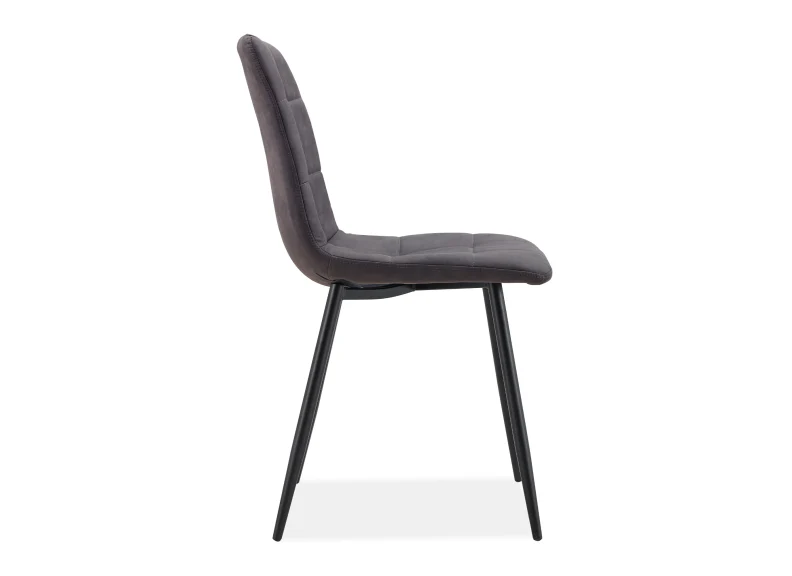 Fredrik Round Dining Set – Marble Effect Table with Six Faux Suede Chairs - Image 13
