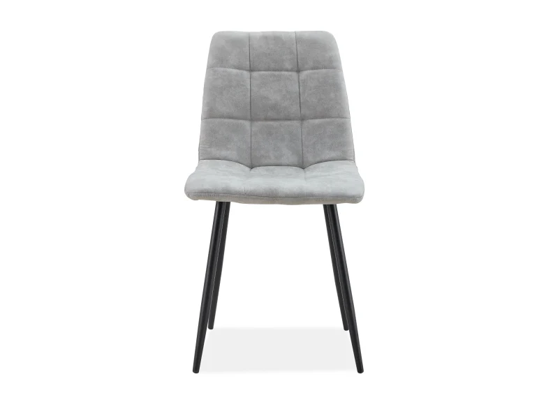 Fredrik Round Dining Set – Marble Effect Table with Six Faux Suede Chairs - Image 15